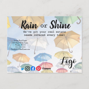Rain clients referral real estate marketing sell p postcard