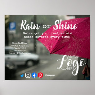 Rain clients referral real estate marketing sell p poster