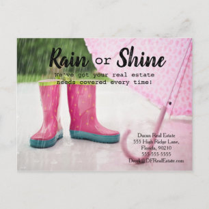 Rain clients referral real estate marketing sell postcard