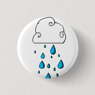 rain cloud 3 cm round badge