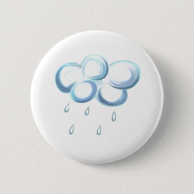 Rain Cloud 6 Cm Round Badge (Front)
