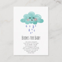 Rain Cloud Books for Baby Girl Card