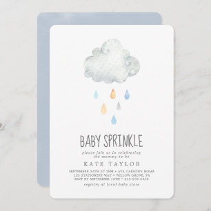 Rain Cloud Boy Baby Sprinkle Invitation