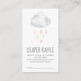 Rain Cloud Girl Baby Shower Diaper Raffle Enclosure Card