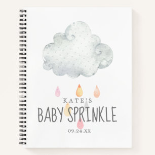 Rain Cloud Girl Baby Sprinkle Gift List Notebook