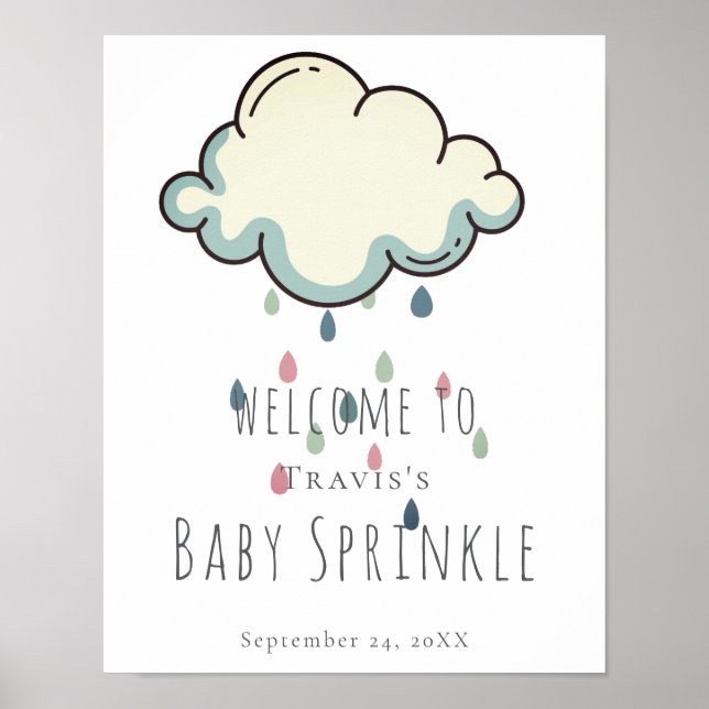 Rain Cloud Girl Baby Sprinkle Poster (Front)