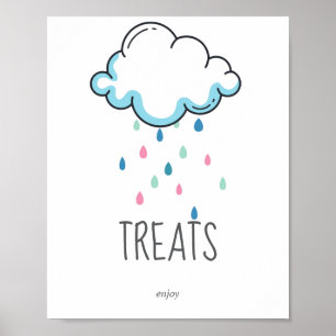 Rain Cloud Girl Sweet Treats Shower Sign