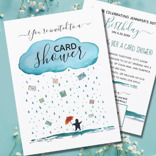 Rain Cloud Watercolor Card Shower Request Invite