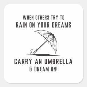 Rain Cloud Weather Raindrop Umbrella Gift Idea Square Sticker