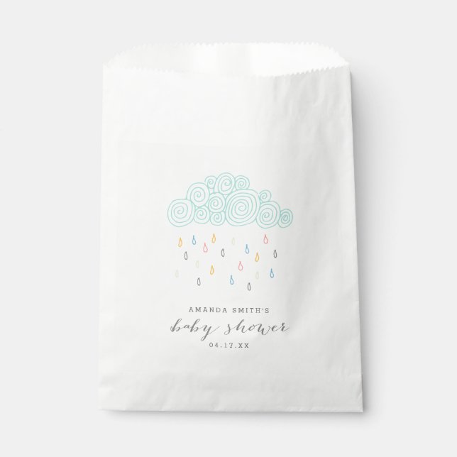 Rain Clouds Baby Shower Favour Bag (Front)