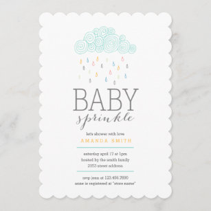 Rain Clouds Baby Shower Invitation