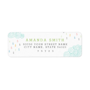 Rain Clouds Return Address Label