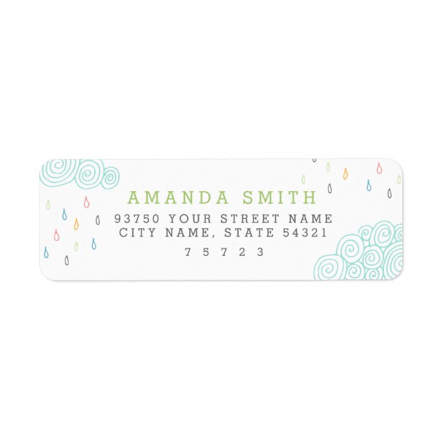 Rain Clouds Return Address Label (Front)