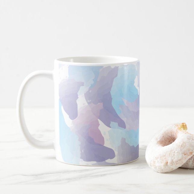 Rain Clouds Watercolor  Coffee Mug (With Donut)