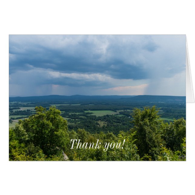 Rain Coming To Petit Jean Thank You Card (Front Horizontal)
