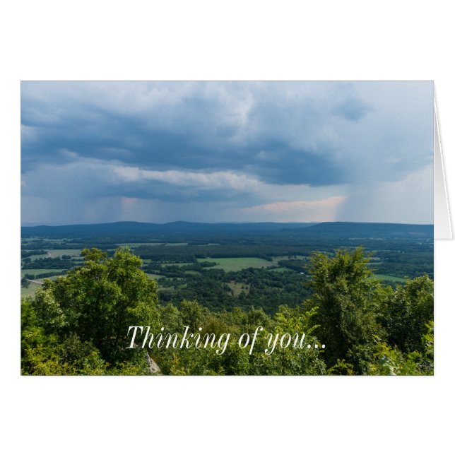 Rain Coming To Petit Jean Thinking Of You Card (Front Horizontal)