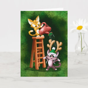 RAIN DEER CATS (matte) by Jeff Willis Art Card