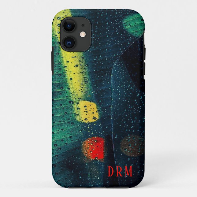 Rain Dotted Green Case-Mate iPhone Case (Back)