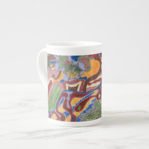 "Rain Drop" Abstract Art Bone China Mug