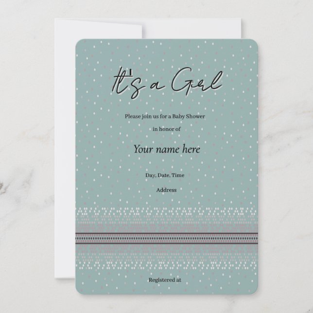 Rain drop Baby Shower invite (Front)