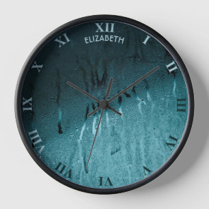 Rain Drops And Fog On Glass Nostalgic Autumn Fall Clock