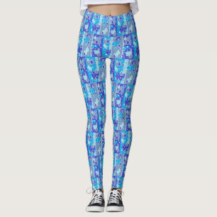 Rain Drops April Showers Multi Blue Design Leggings