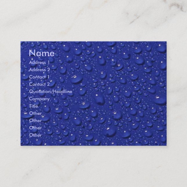Rain Drops Business Card (Front)