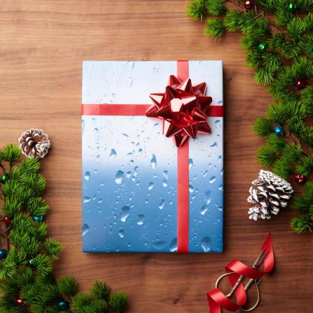 Rain drops on a window wrapping paper (Holiday Gift)