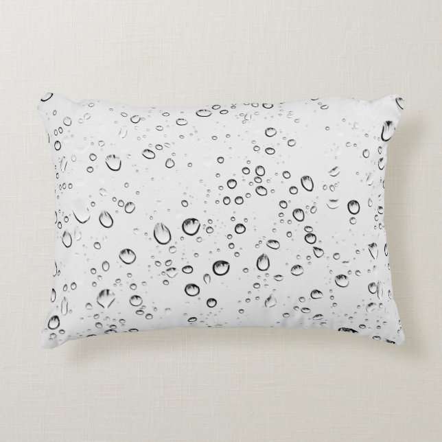 Rain drops rainy wet droplets decorative cushion (Front)