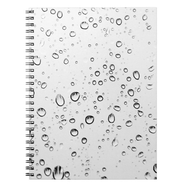 Rain drops rainy wet droplets notebook (Front)