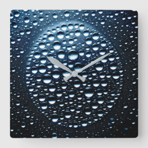 rain drops square wall clock