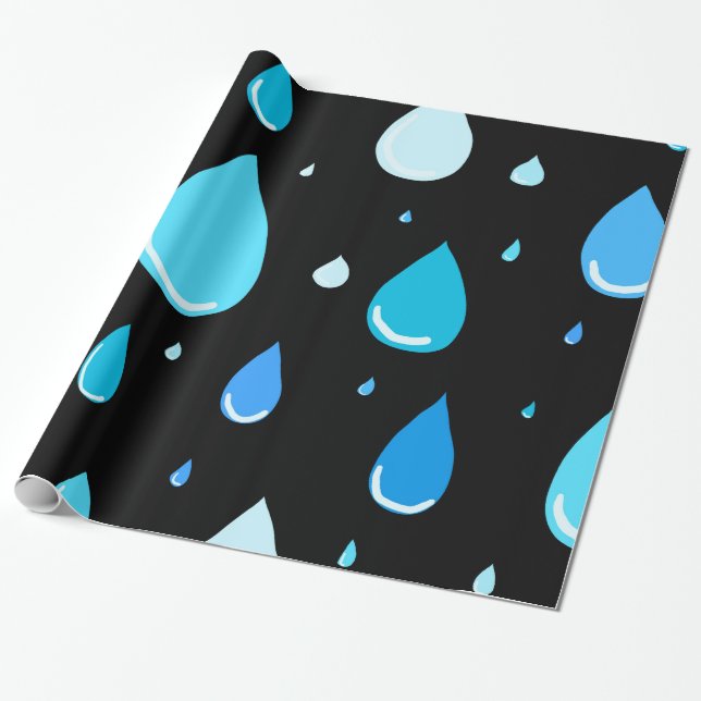 Rain drops wrapping paper (Unrolled)
