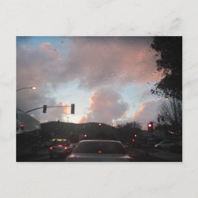 Rain Falliing at Sunset in San Luis Obispo, CA Postcard (Front)