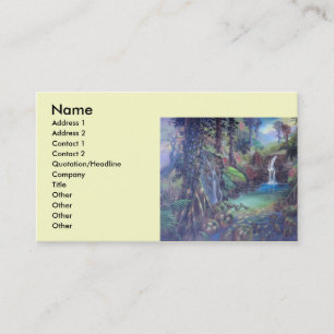 Rain Forest Landscape River Waterfalls Art Business Card