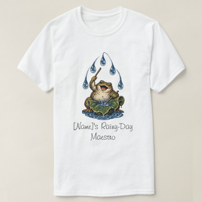Rain Frog Conducting the Droplets T-Shirt (Design Front)