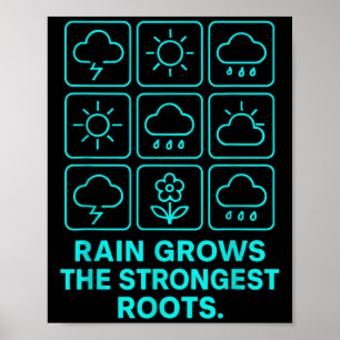 Rain Grows The Strongest Roots Resilience Motivati Poster