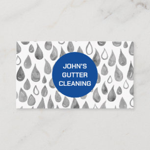 Rain Gutter Roof Cleaning Repair Watercolor Drops Business Card