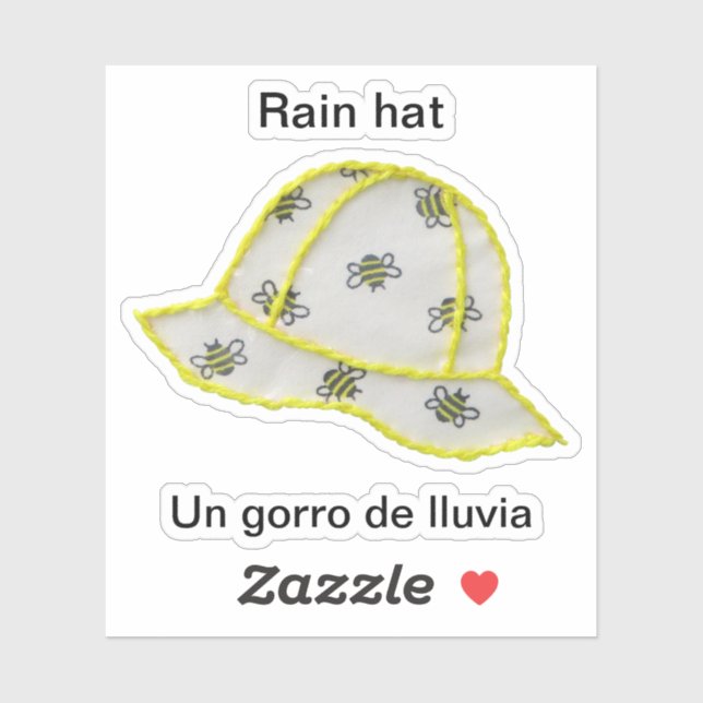 Rain hat/Un gorro de lluvia Sticker (Sheet)