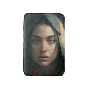 Rain hood girl bath mat
