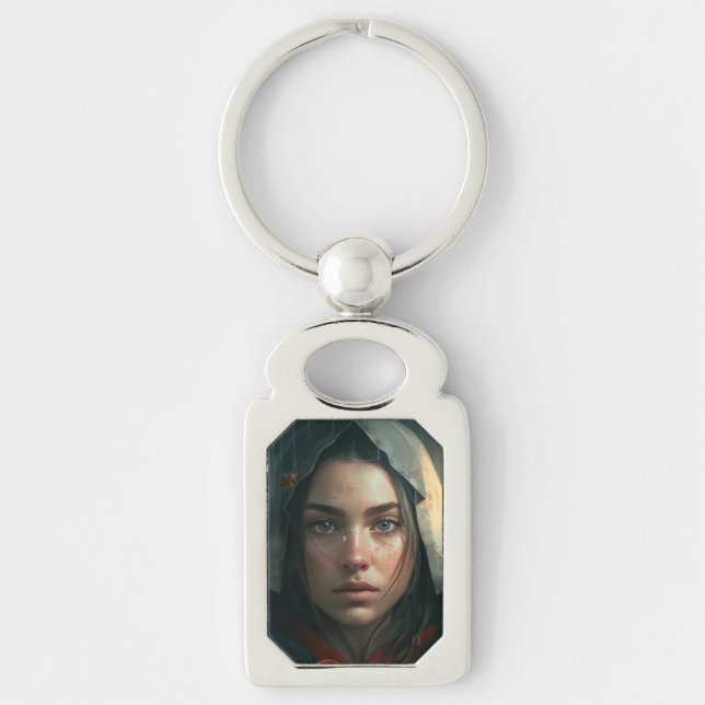 Rain hood girl key ring (Front)