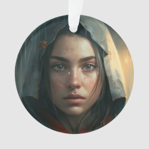 Rain hood girl ornament