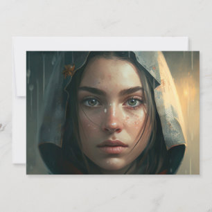 Rain hood girl save the date