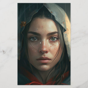 Rain hood girl stationery