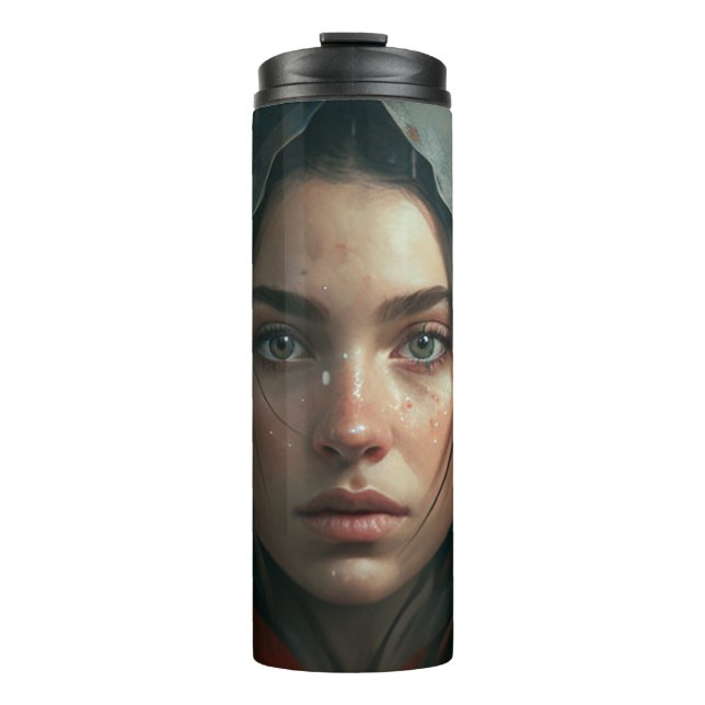Rain hood girl thermal tumbler (Front)