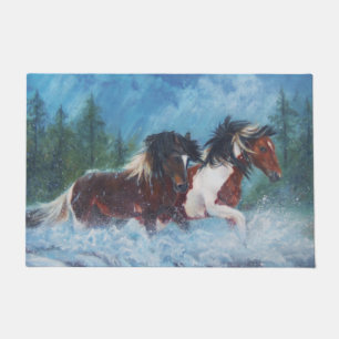 "Rain Horses" Western Door Mat