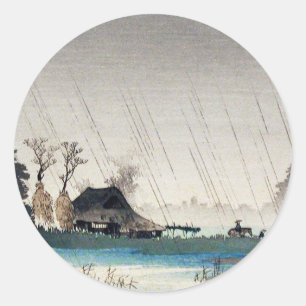 Rain Igusa Hiroaki Takahashi japanese art japan Classic Round Sticker