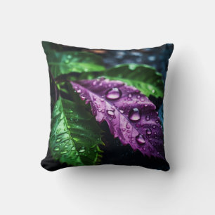 “Rain-Kissed Leaves: Nature’s Palette" Cushion