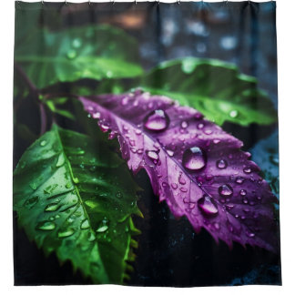 “Rain-Kissed Leaves: Nature’s Palette" Shower Curtain