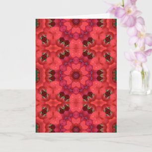 Rain Kissed Scarlet Kaleidoscope Greeting Card