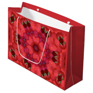 Rain Kissed Scarlet Kaleidoscope Large Gift Bag